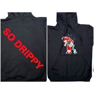 Streetwear Mens Black Pullover Hoodie So Drippy Money Drip Culture Graphic L